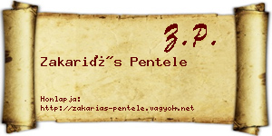 Zakariás Pentele névjegykártya